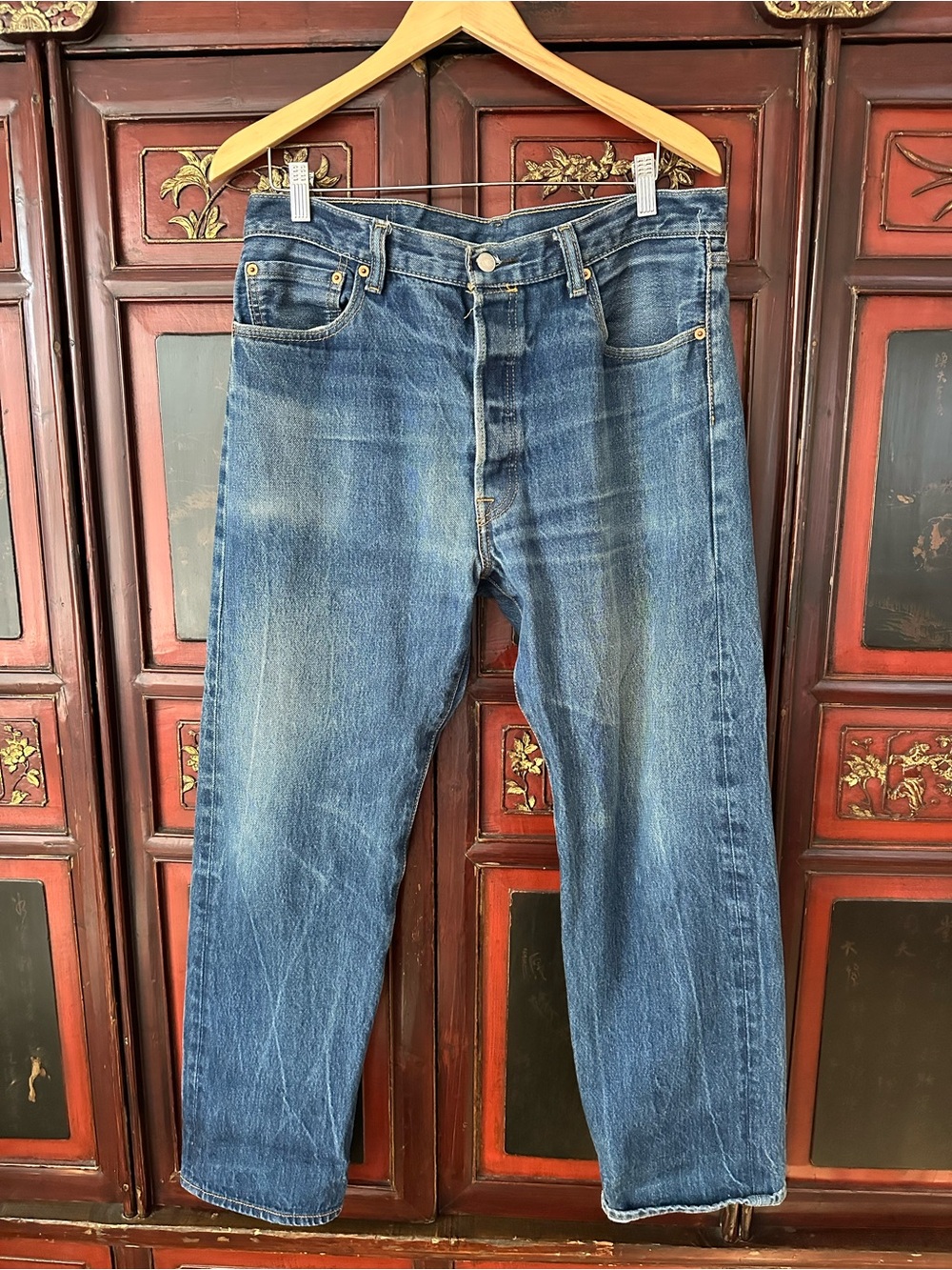 Levi's Relaxed Fit Distressed Blue Denim Jeans